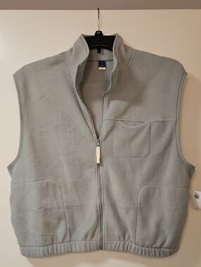 NWT Old Navy Fleece Vest - Full- Zip Front, Light Sage Green